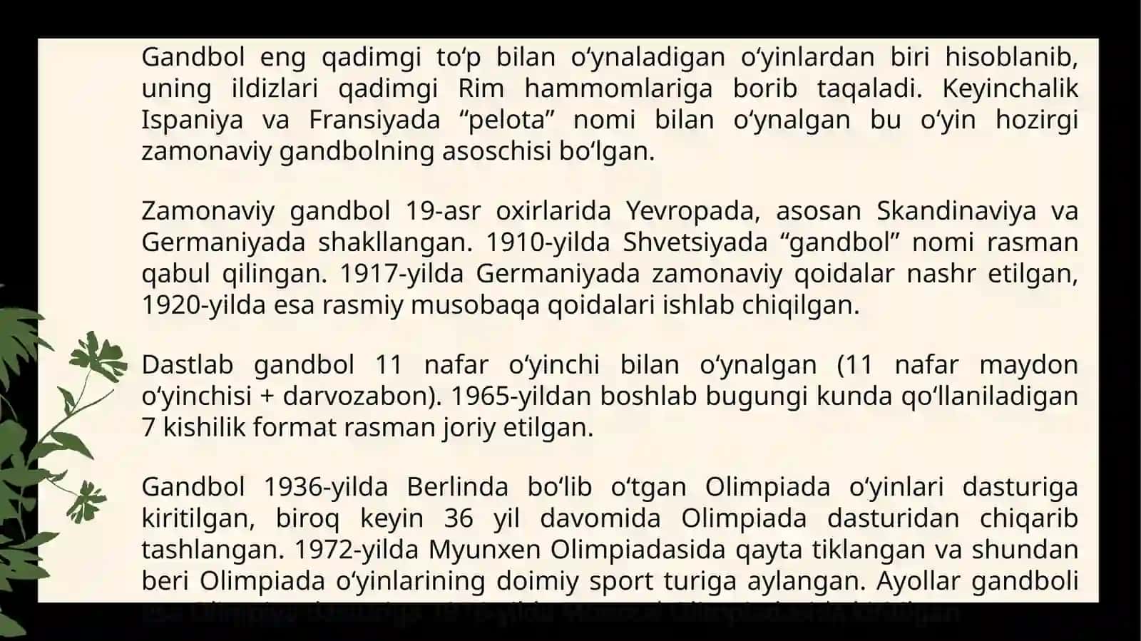 Gandbolda tayyorgarlik(Jismoniy tayyorgarlik,maxsus, texnik-taktik tayyorgarlik) turlari va tavsifi 3