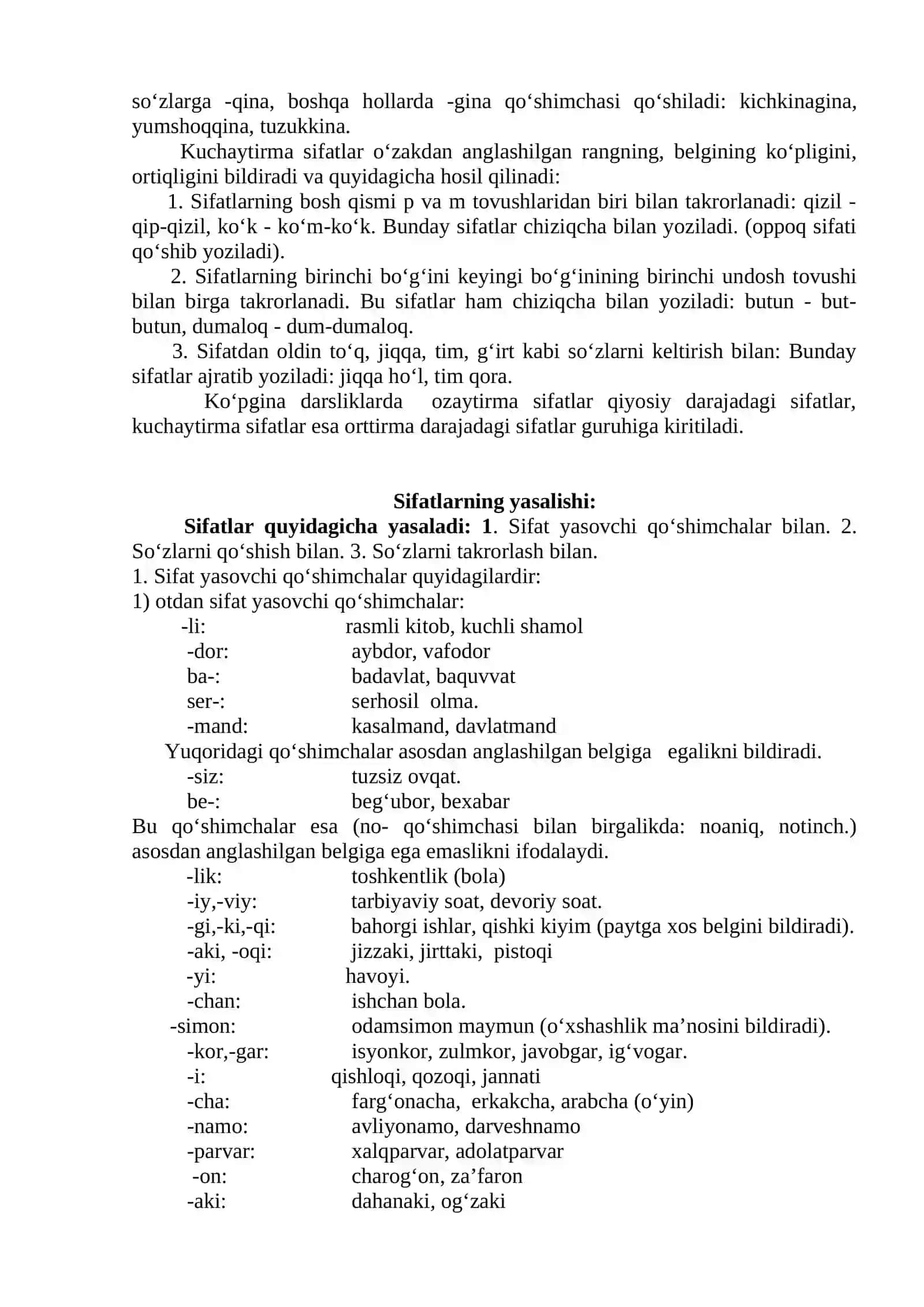 Sifat so’z turkumi, uning leksik-grammatik xususiyatlari 3
