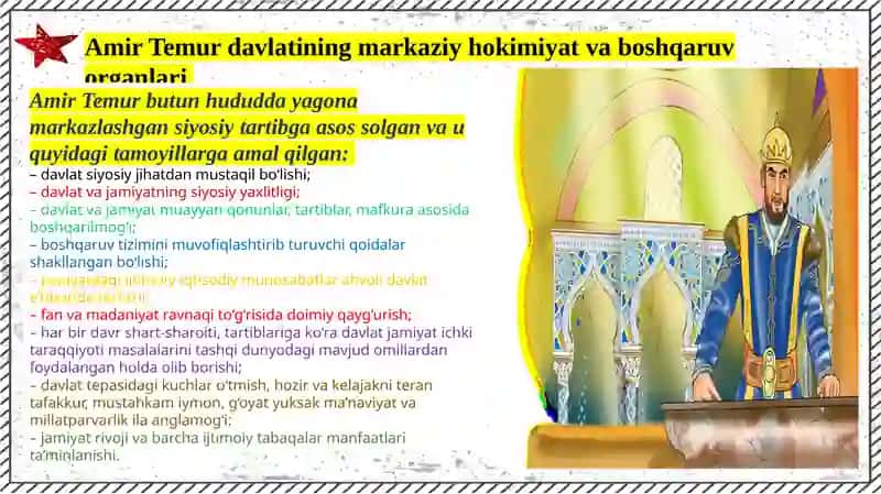 AMIR TEMUR DAVLATINING  BOSHQARUVI 3