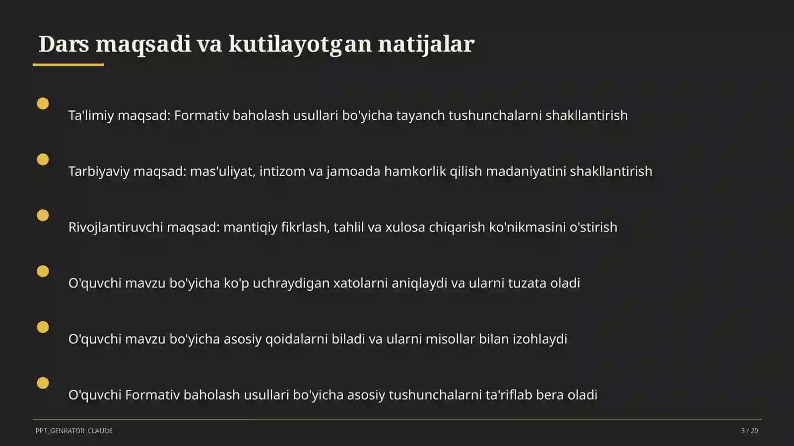 Formativ baholash usullari 3