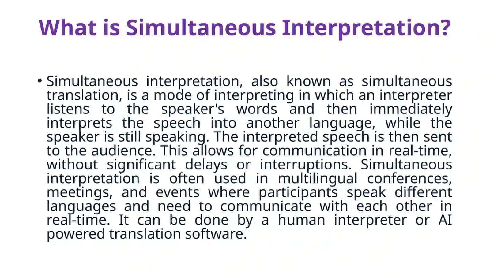 Simultaneous translation 3