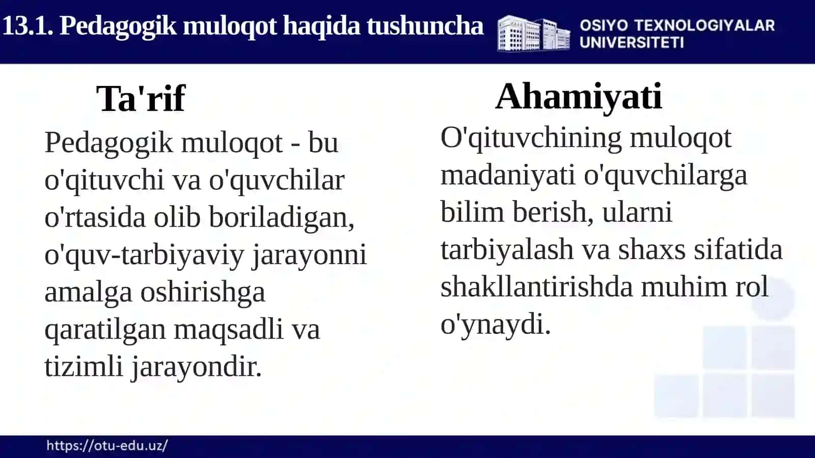 O’qituvchi faoliyatida muloqot madaniyati va psixologiyasi 3