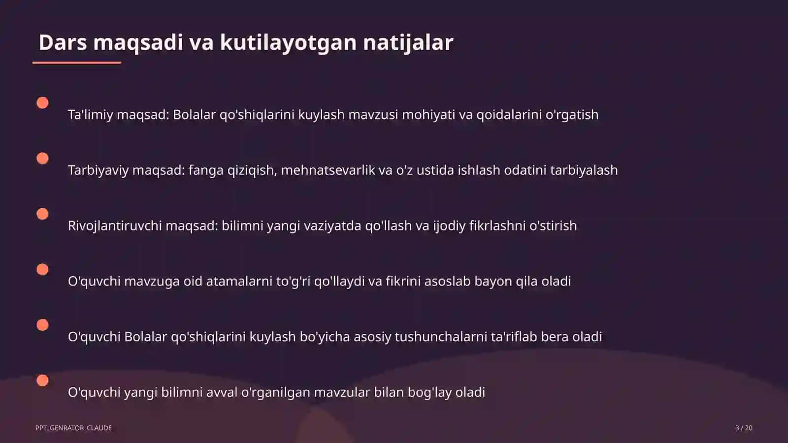 Bolalar qo'shiqlarini kuylash (1-sinf) 3