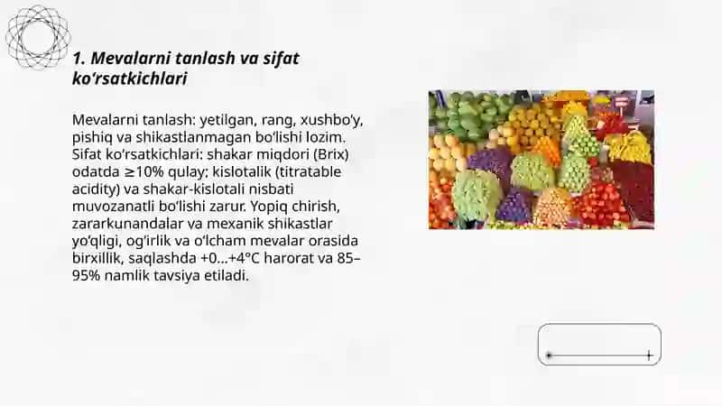 Mevalardan sharbat olish 3