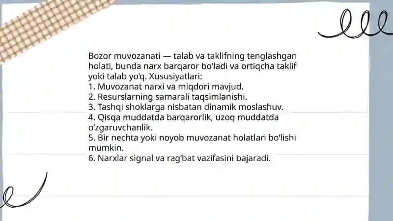 Bozor muvozanati.Maksimal va minimal narxlar 3