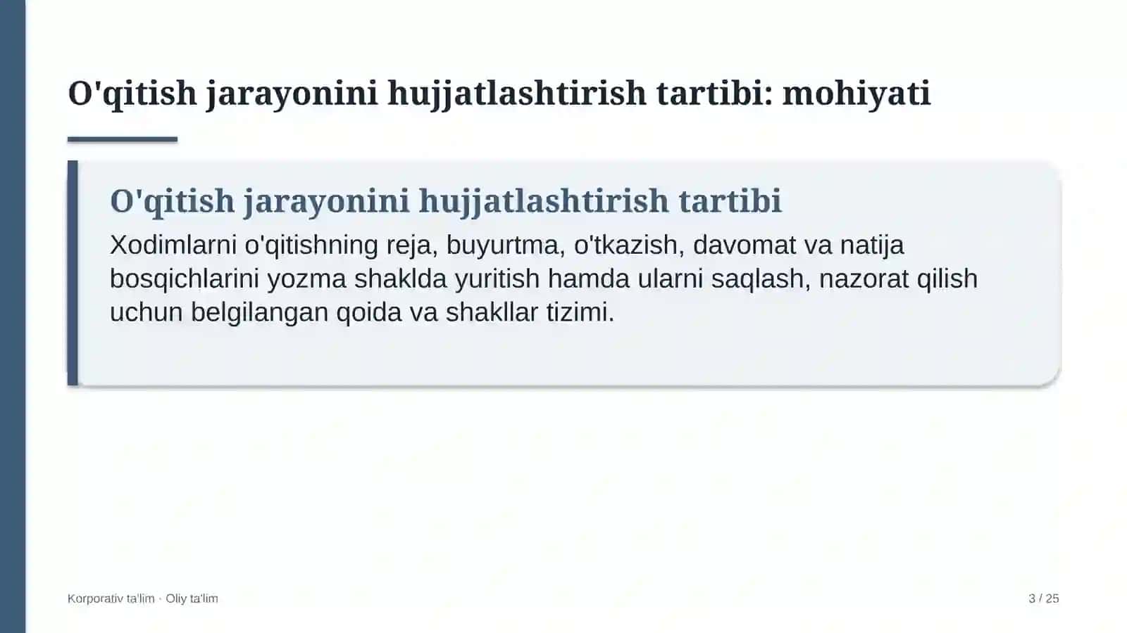 asfalt beton zavodlarida o'qitish jarayonini hujjatlashtirish tartibi 8022 3