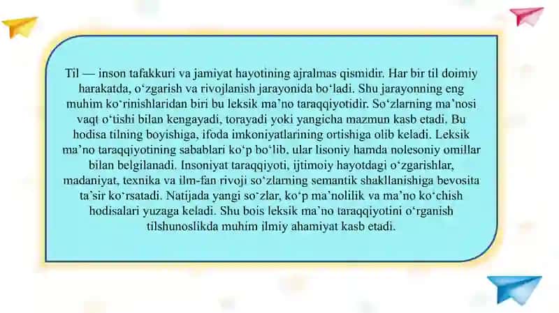 Leksik ma’no taraqqiyoti slayd 3