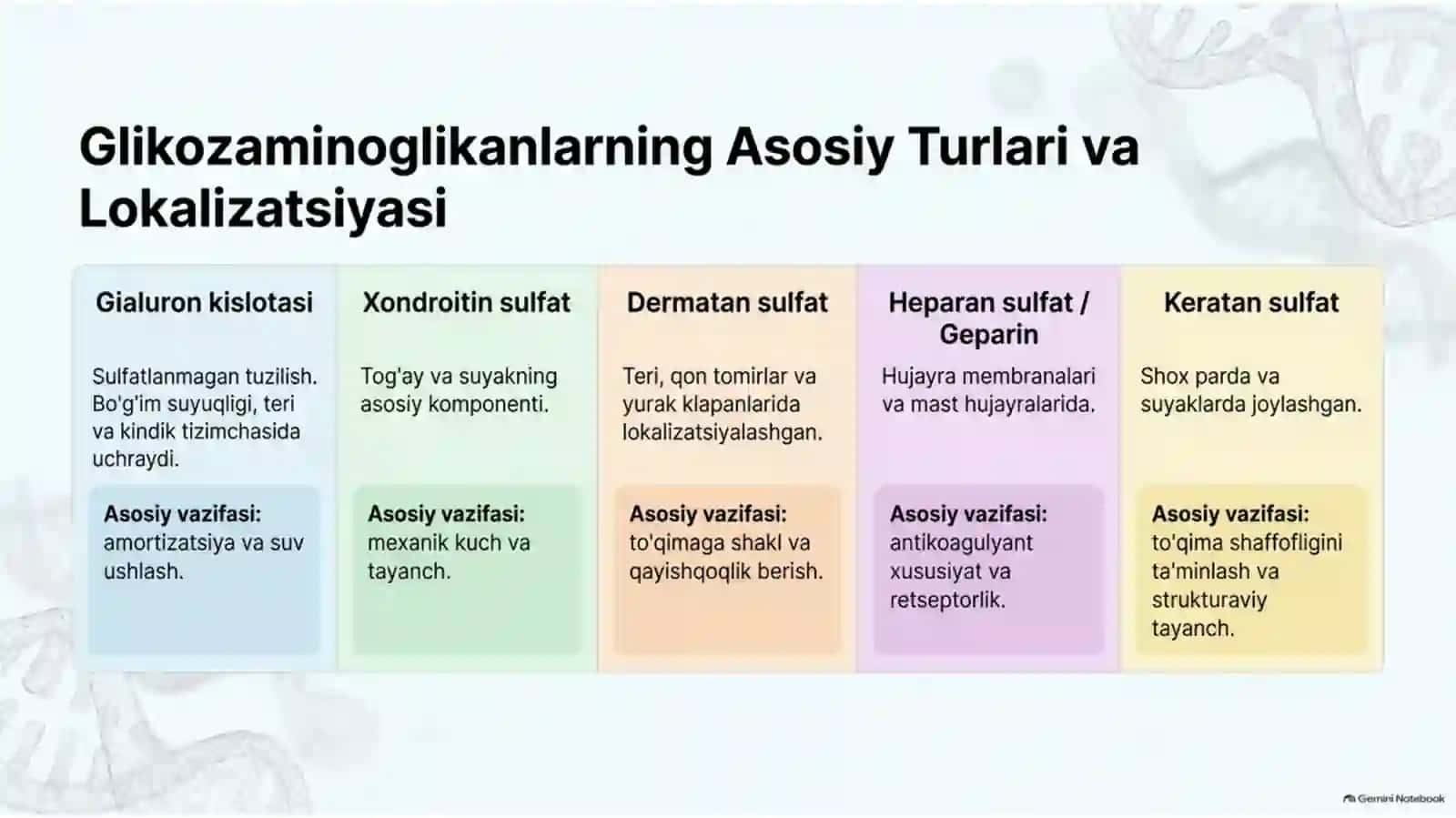 Geteropolisaxaridlarning ontogenez va kasalliklardagi o‘zgarishi — 15 slayd 3
