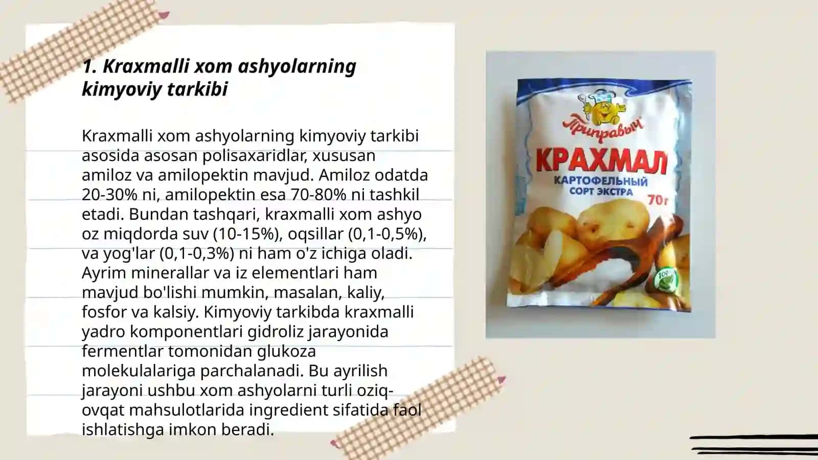Kraxmalli xom ashyolarni qandlashtirish jarayonida yuz beradigan oʻzgarishlar 3