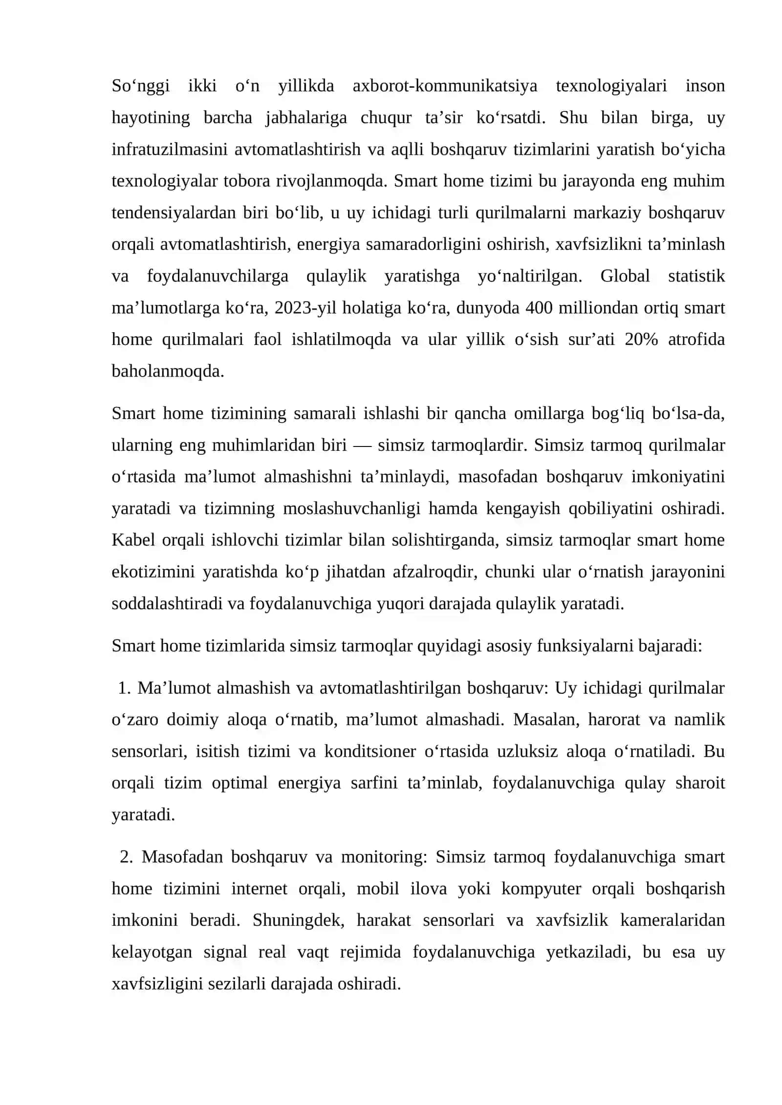 Simsiz tarmoqlar va ularning smart home tizimlaridagi roli 3
