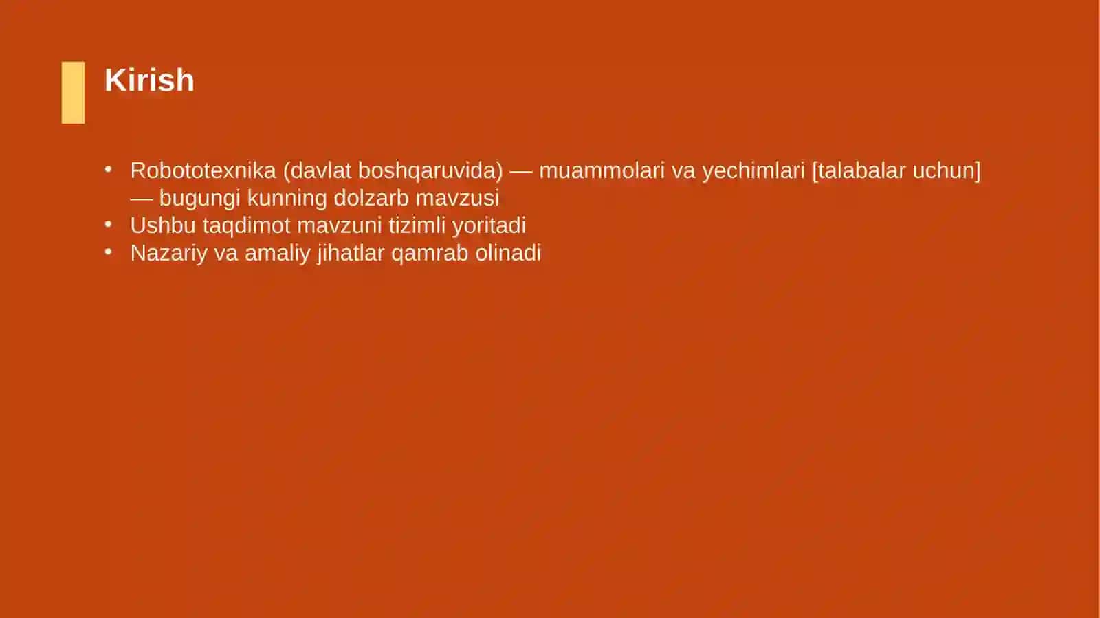 Robototexnika (davlat boshqaruvida) — muammolari va yechimlari [talabalar uchun] 3