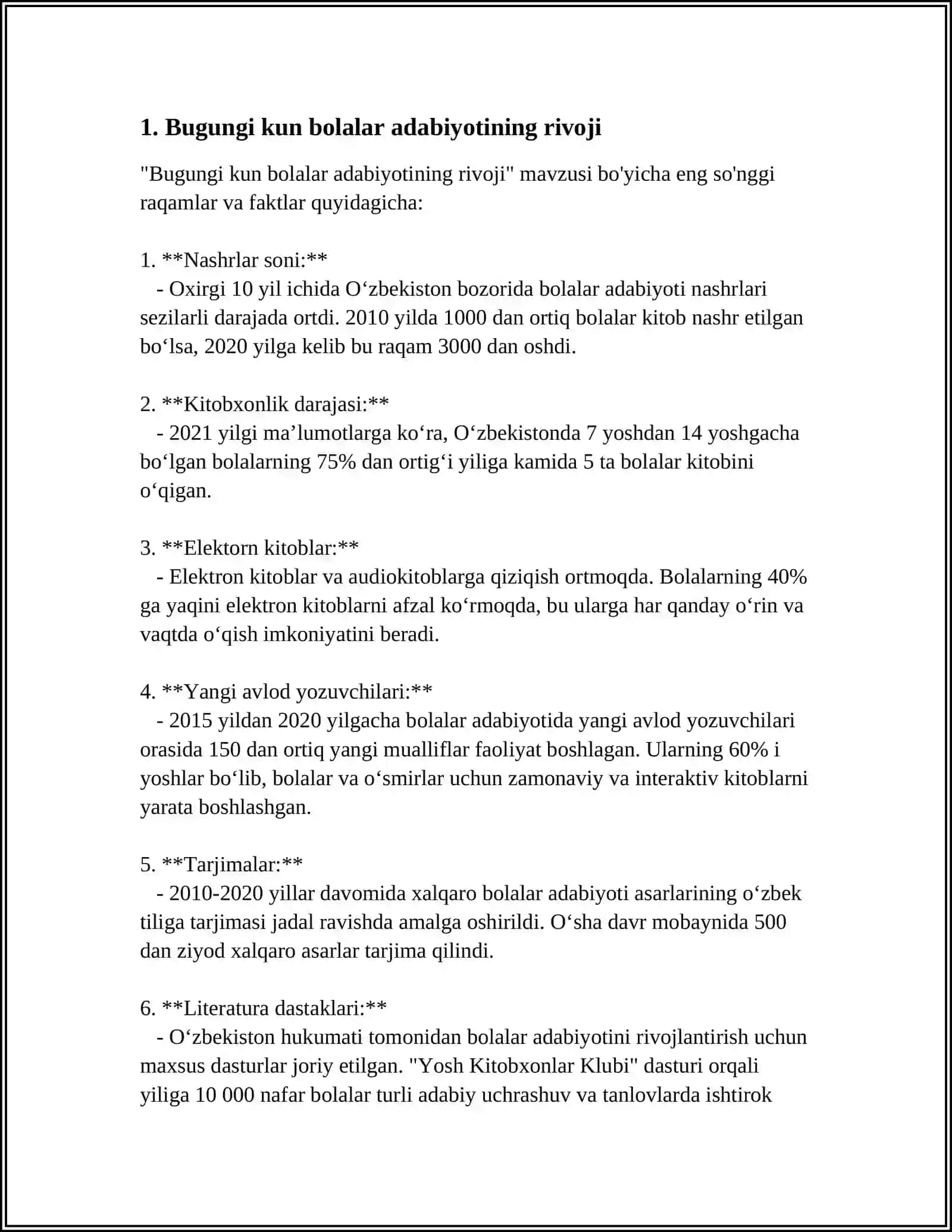 HOZIRGI DAVRDAGI O'ZBEK BOLALAR ADABOYOTI 3