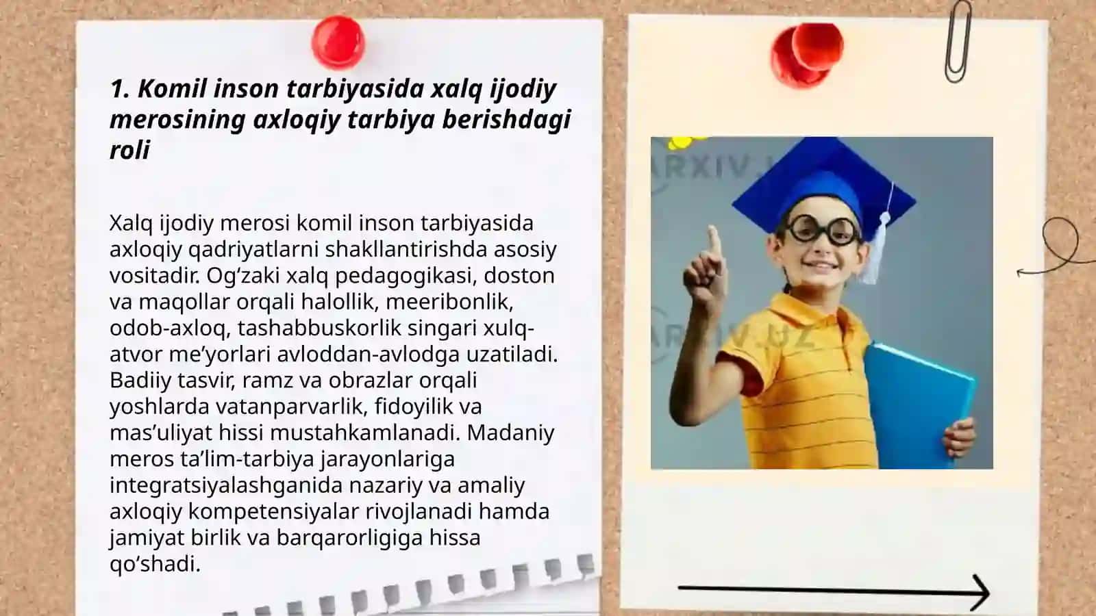 Komil inson tarbiyasida xalq ijodiy merosining tutgan o'rni 3