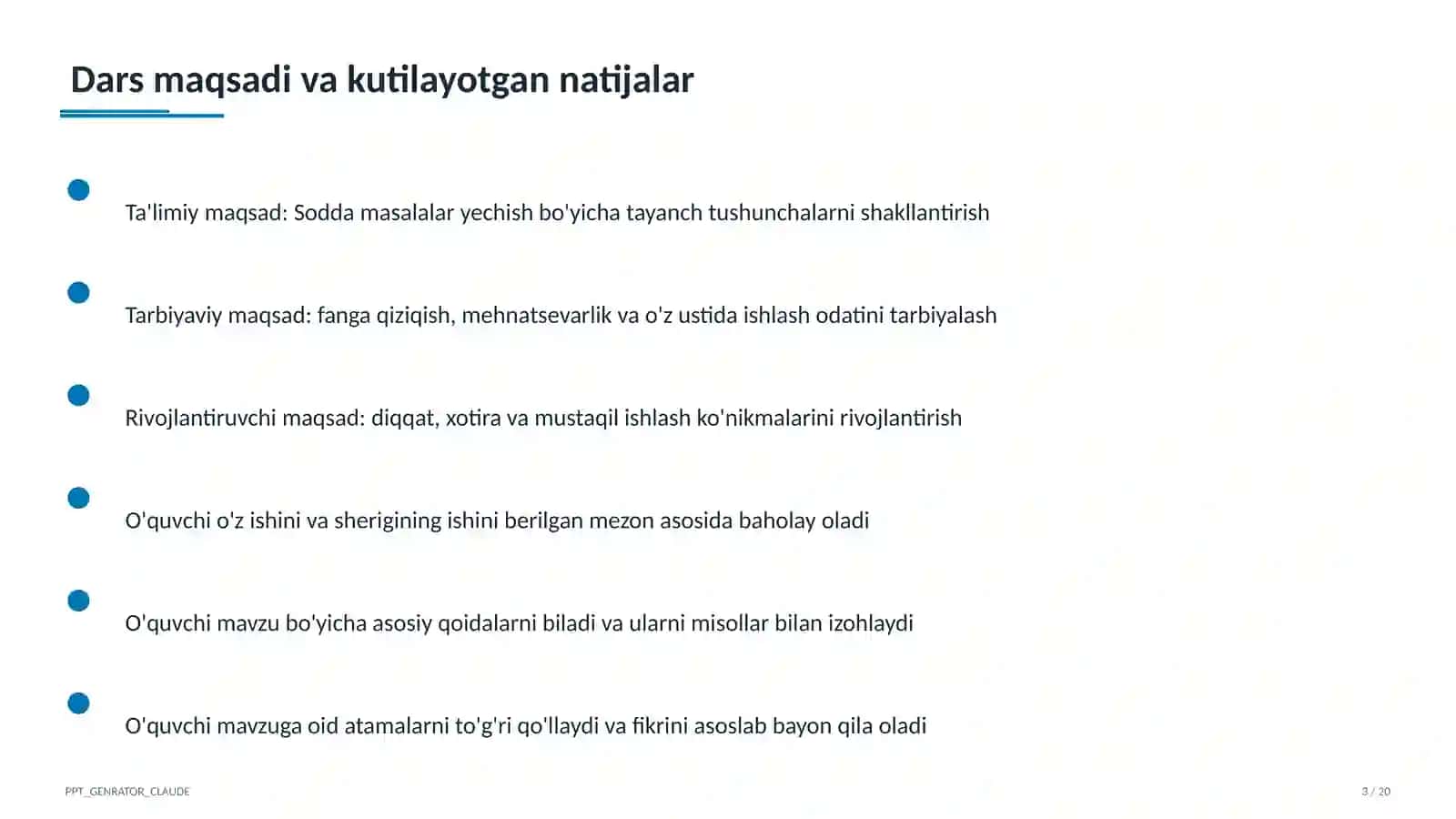Sodda masalalar yechish (1-sinf) 3