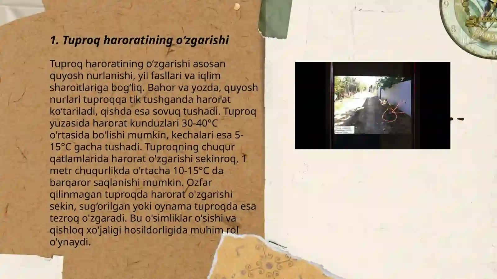 Tuproq haroratining sutkalik yillik o'zgarishlarini grafik jadval va termoizotoplar yordamida aniqlashni o'rganish 3