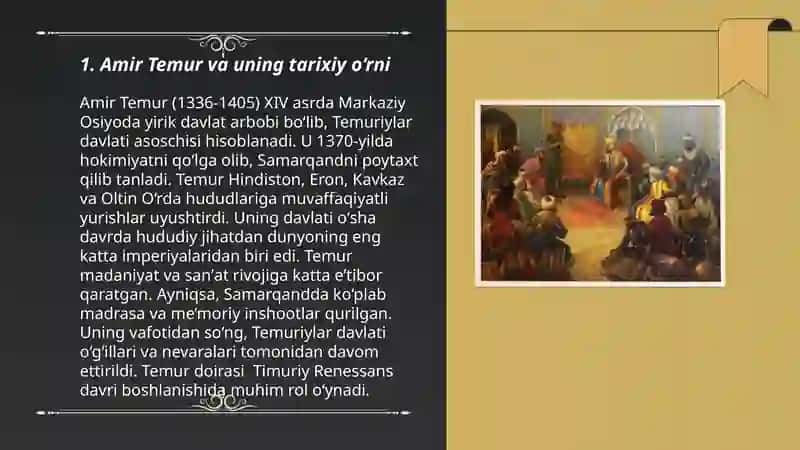 Amir Temur va uning tarixiy o‘rni 3