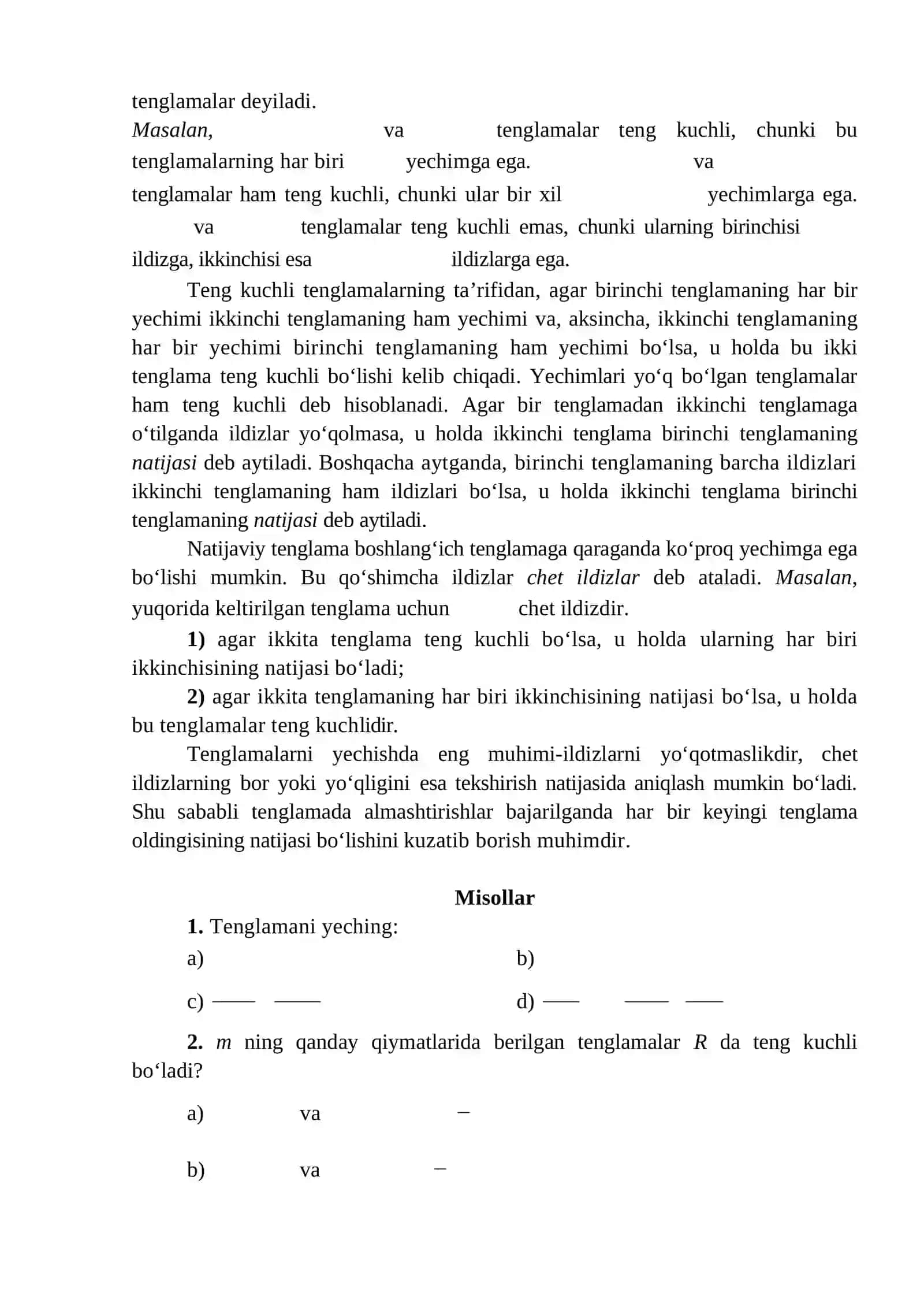 BIR O‘ZGARUVCHILI RATSIONAL TENGLAMA VA TENGSIZLIKLARNI YECHISH USULLARI 3