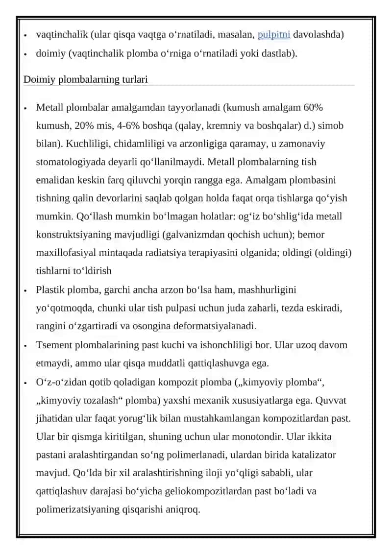 Plomba materiali 3