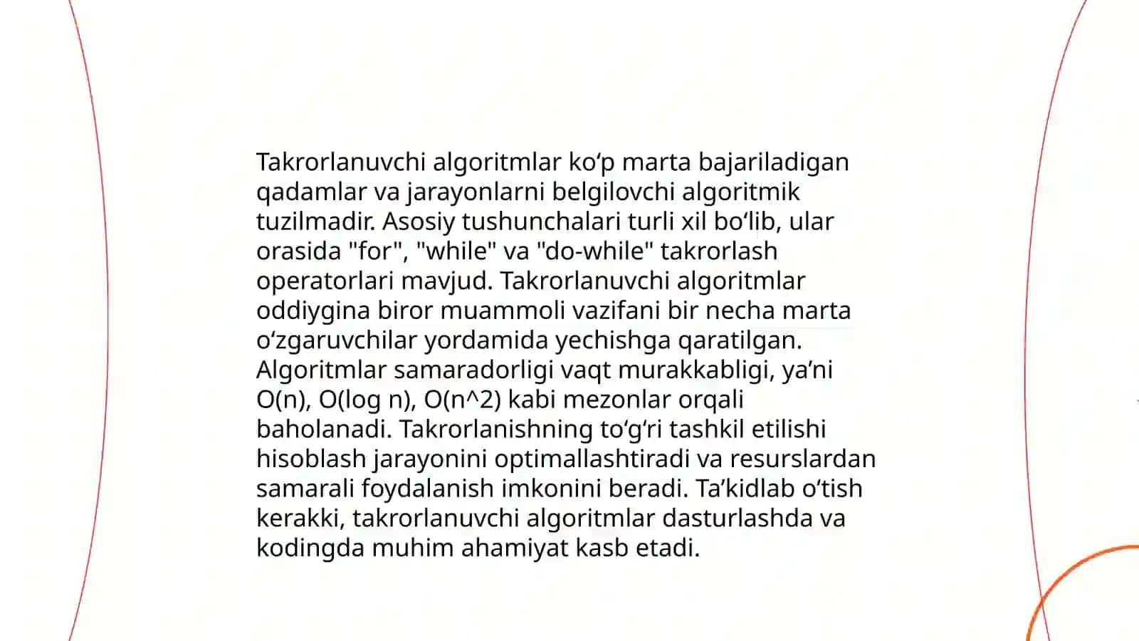 Takrorlanuvchi algoritmlar 3