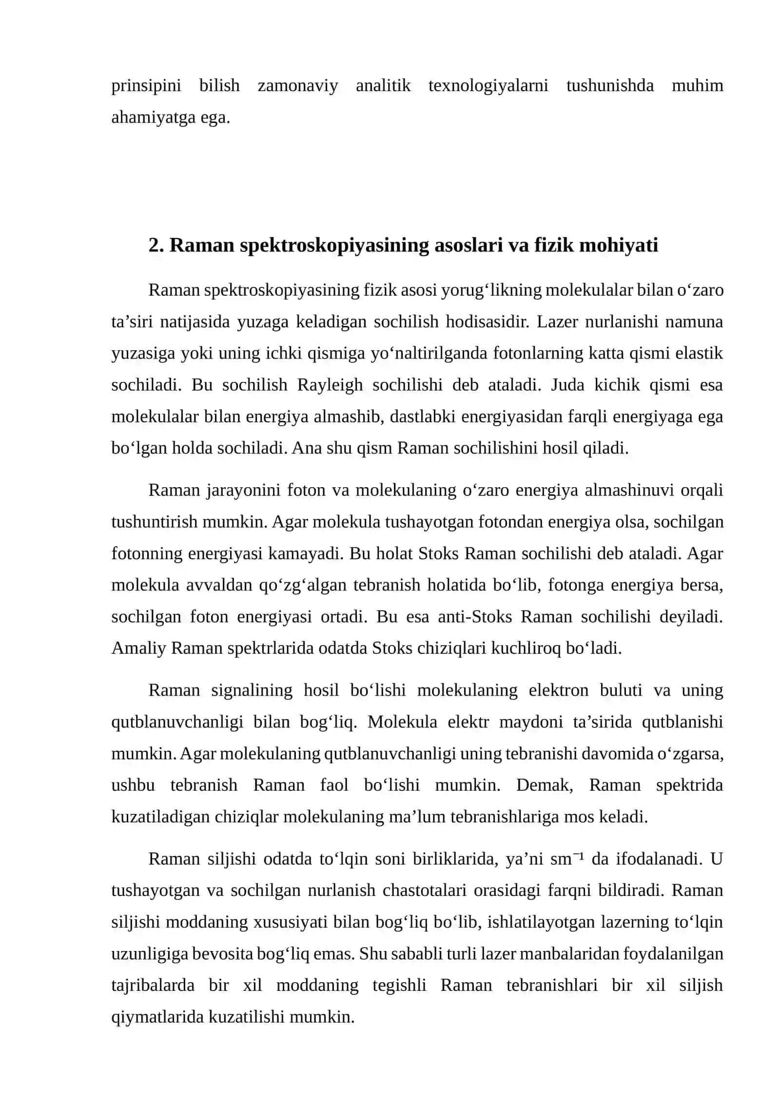 Raman spektroskopiyasi asoslari 3