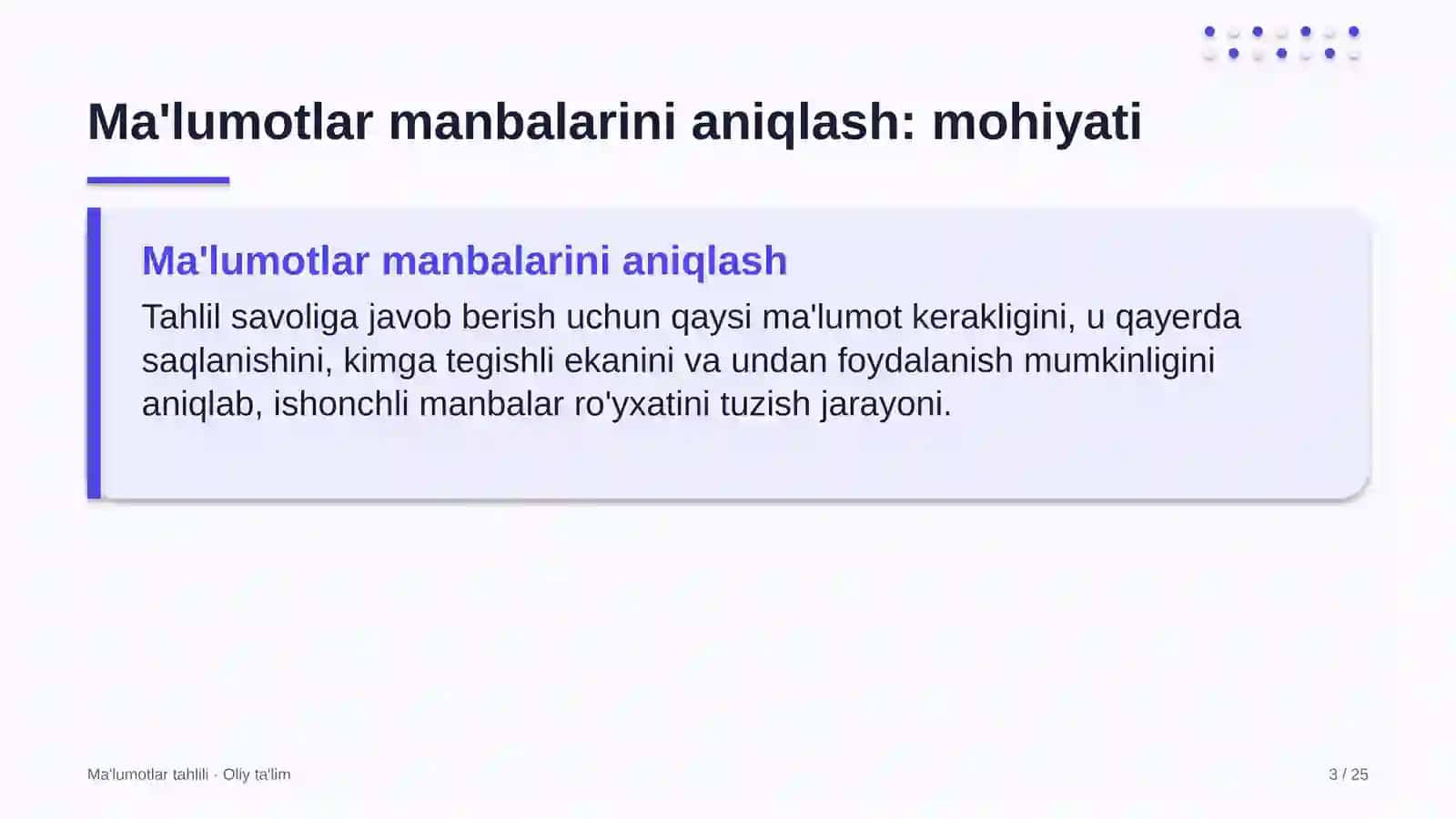 Energetika ta'mirlash korxonalarida ma'lumotlar manbalarini aniqlash 3