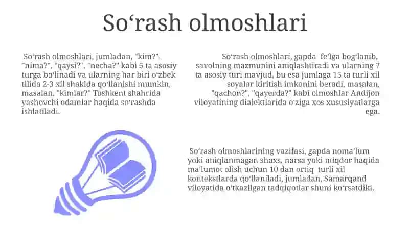 So'rash olmoshlari 3
