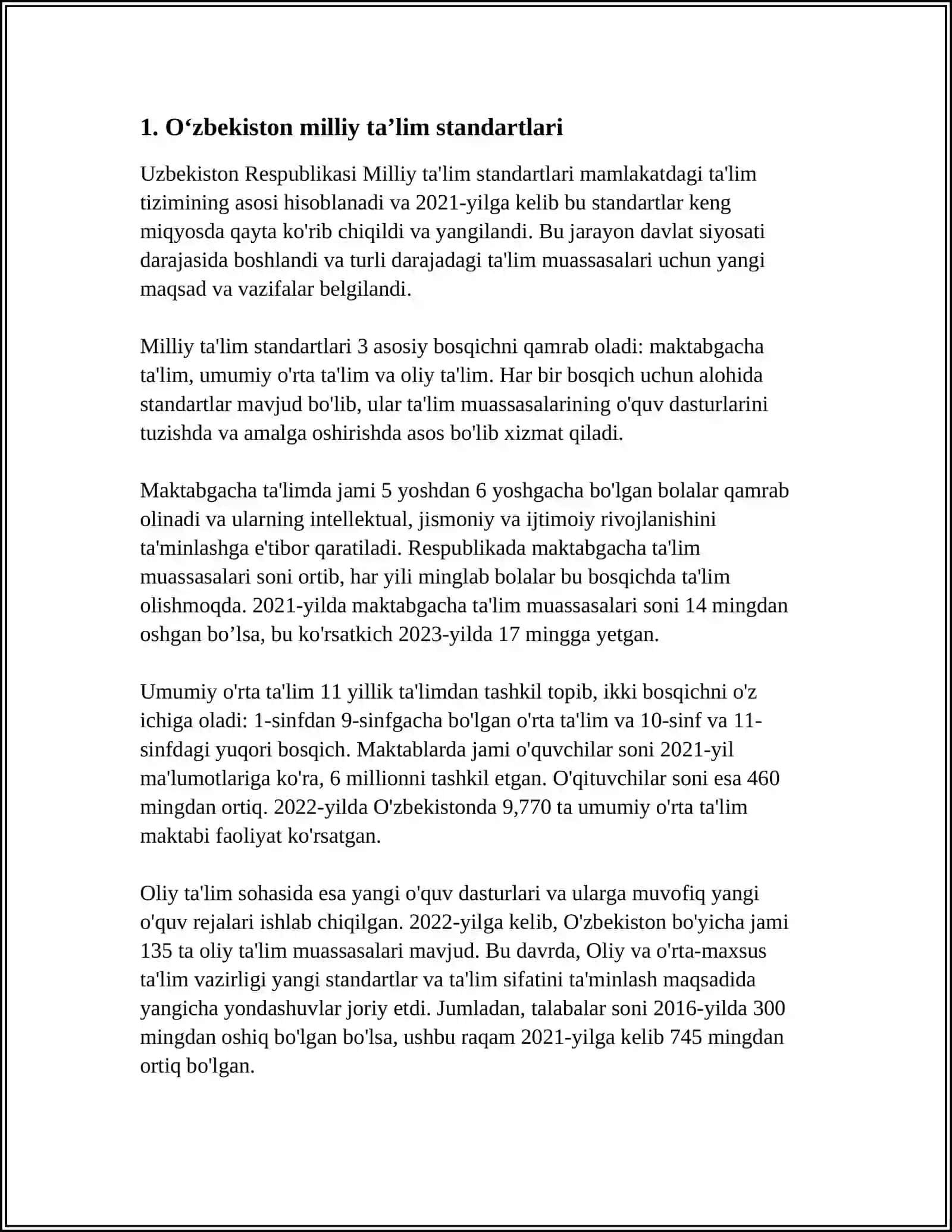 ONA TILIDAN DAVLAT TAʼLIM STANDARTI VA OʻQUV DASTURI MAZMUNI 3
