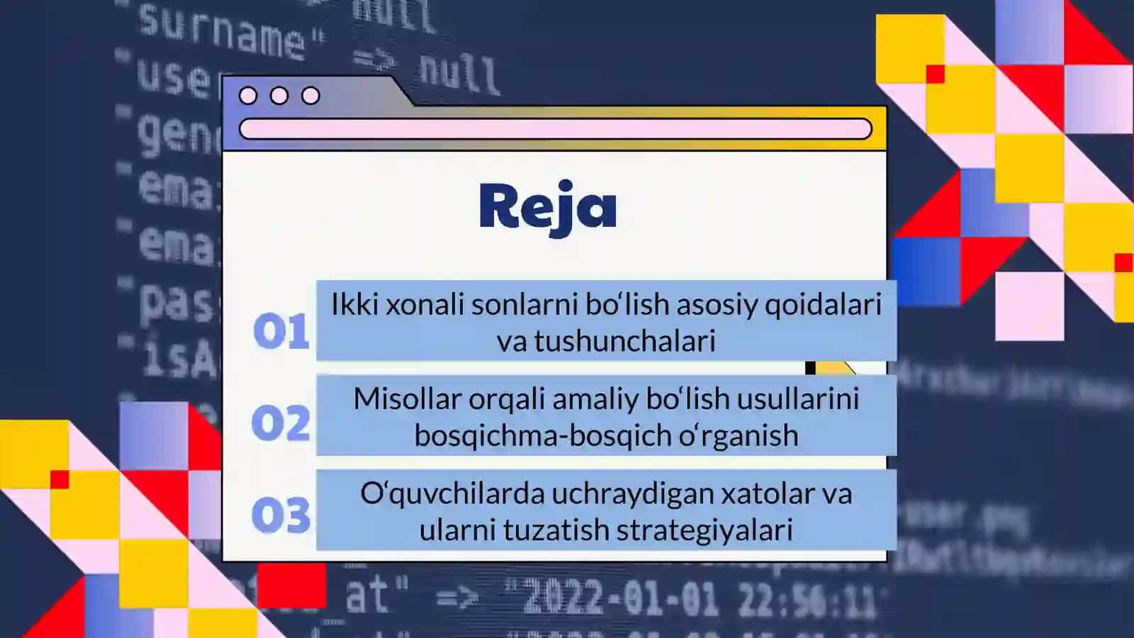 Boshlang‘ich sinf matematika darslarida ikki xonali sonni ikki xonali songa bolish konikmasini shakllantirish metodikasi 3