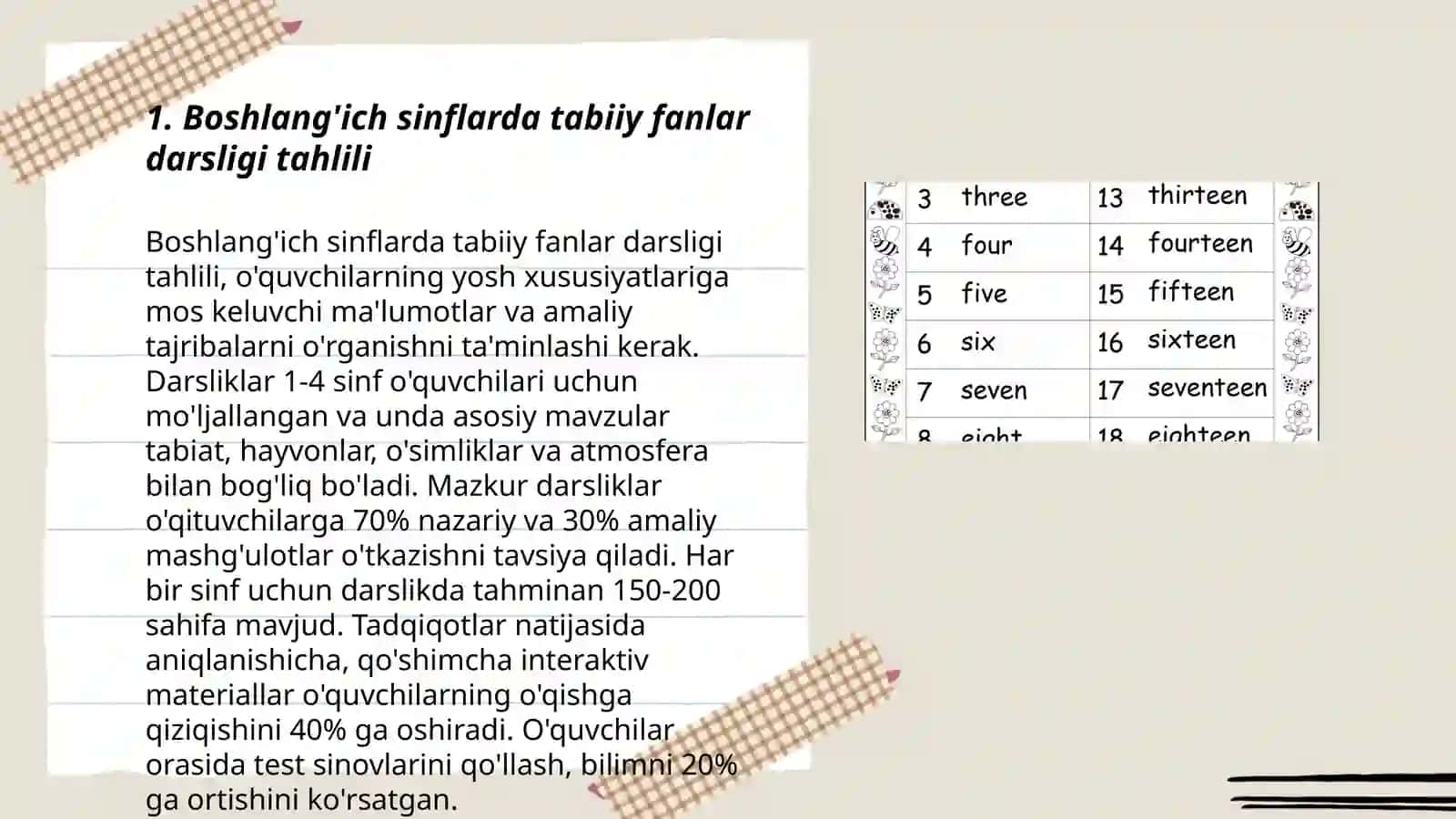 Boshlang'ich sinflarda "Tabiiy fanlar" metodik adabiyotlarini tahlil qilish 3