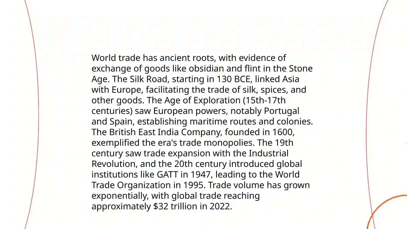 World trade. The Interjection 3