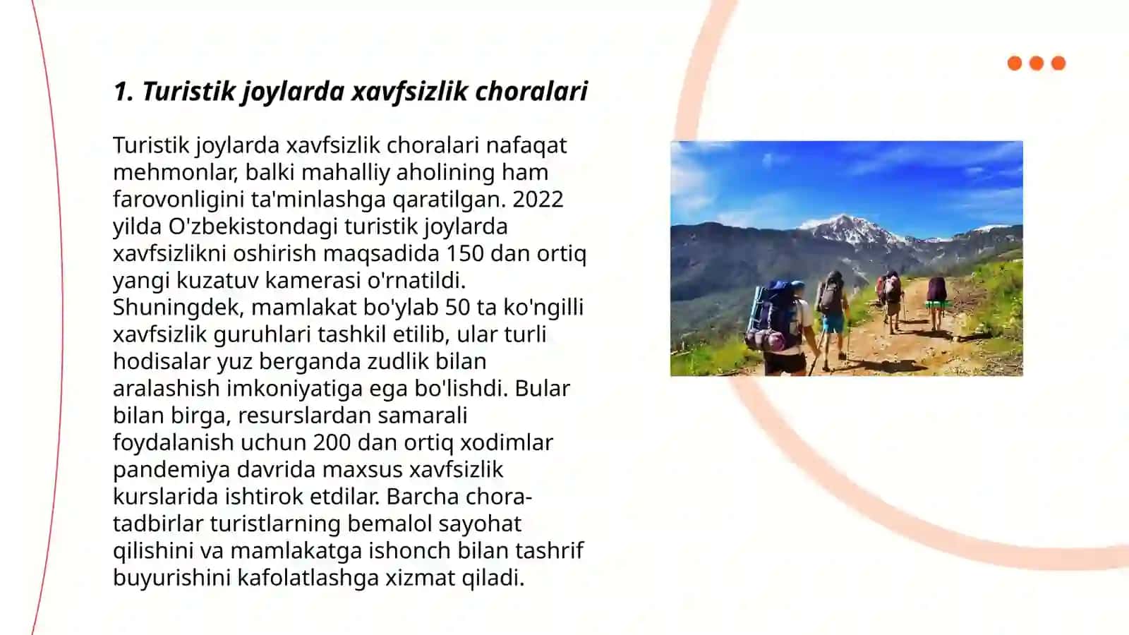 Turopereytingda turistlar xavfsizligini ta'minlash masalalari 3