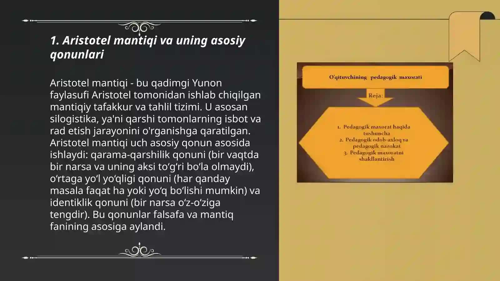 Mantiqiy qonunlar, to'g'ri fikr yuritish qonunlari va ularni amaliy tadbiqlari 3