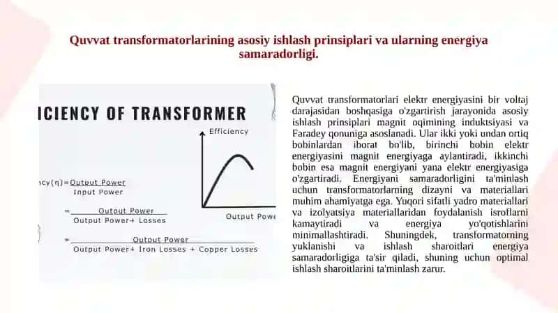 Quvvat transformatorlarida isroflarni hisoblash usullari. 3