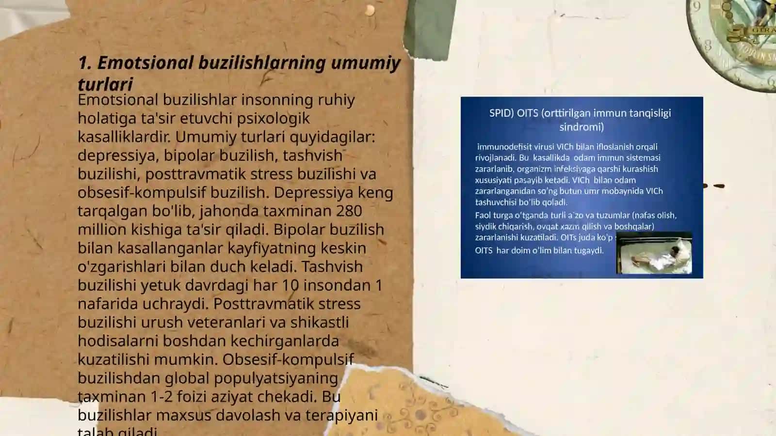 Emotsiya jarayonining turli-tuman kasalliklarida buzilishi. Emotsiya buzilgan bemorlar bilan munosabatda bõlish psixologiyasi 3