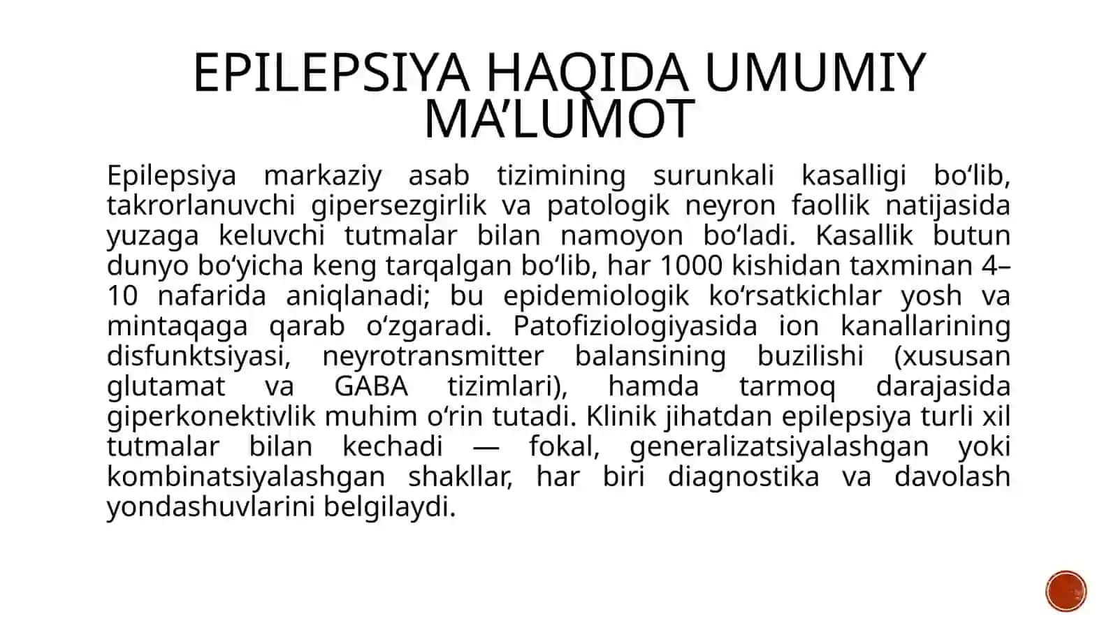 Epilepsiyaga qarshi vositalar. Litiy tuzlari. Sedativ vositalar 3