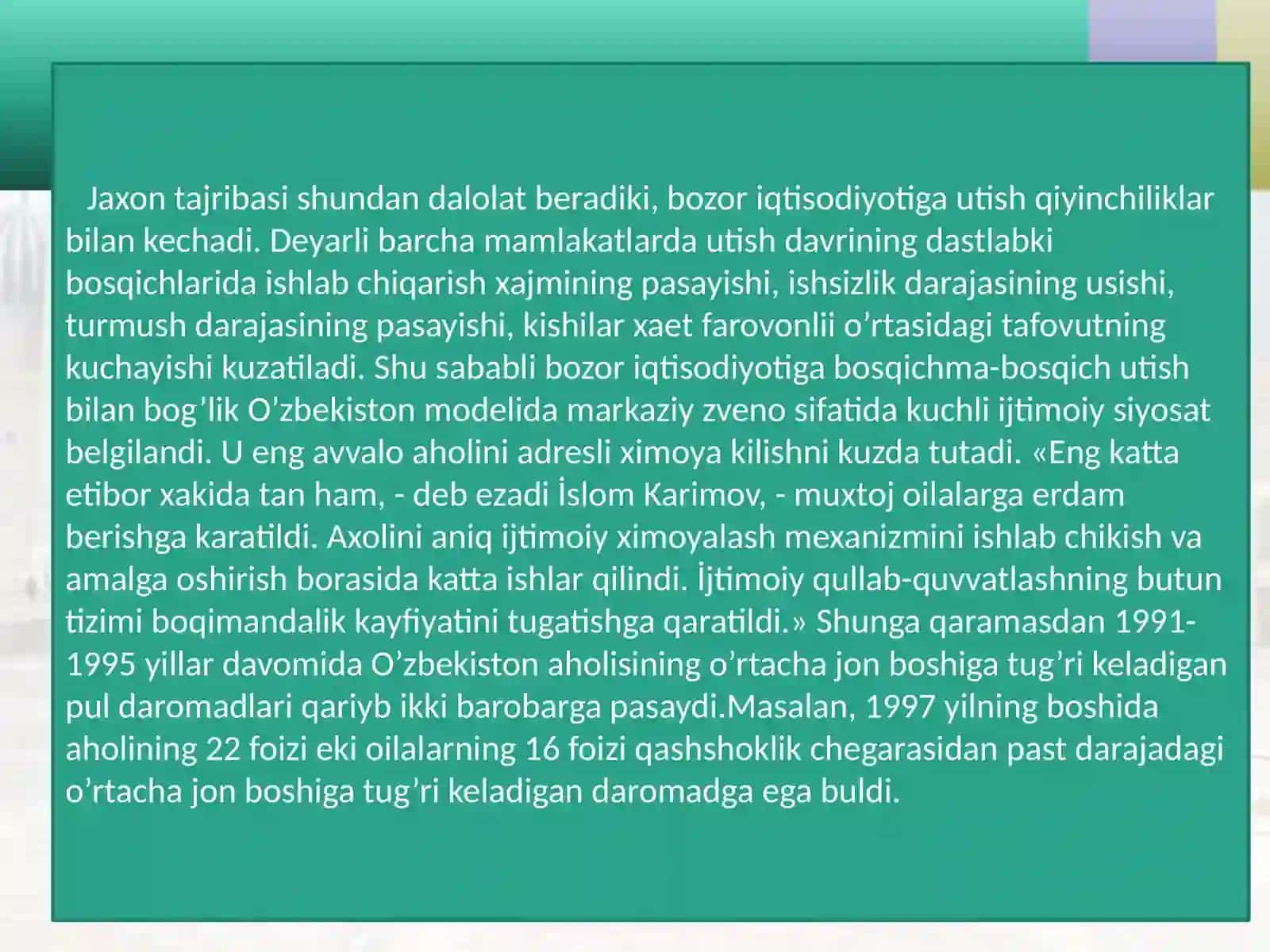 O‘zbekiston Respublikasida davlat hokimiyatining va boshqaruv organlarini demokratlashtirish jarayonlari 3