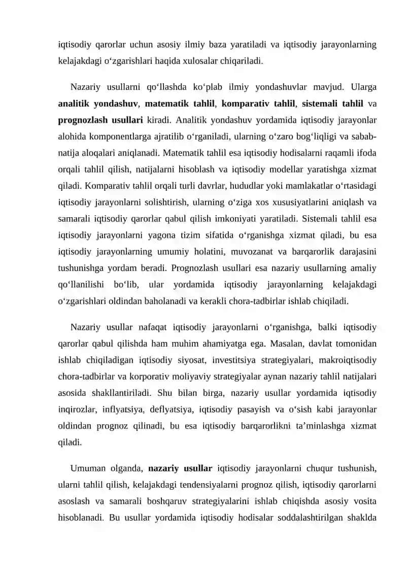 Iqtisodiy holat va jarayonlarni o’rganish usullari 3
