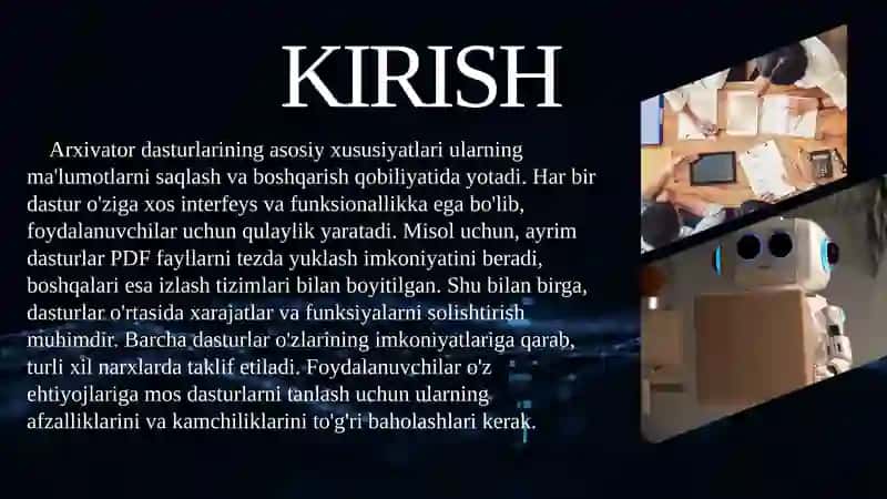 Arxivator dasturlari: tahlil, solishtirish va tanlash 3