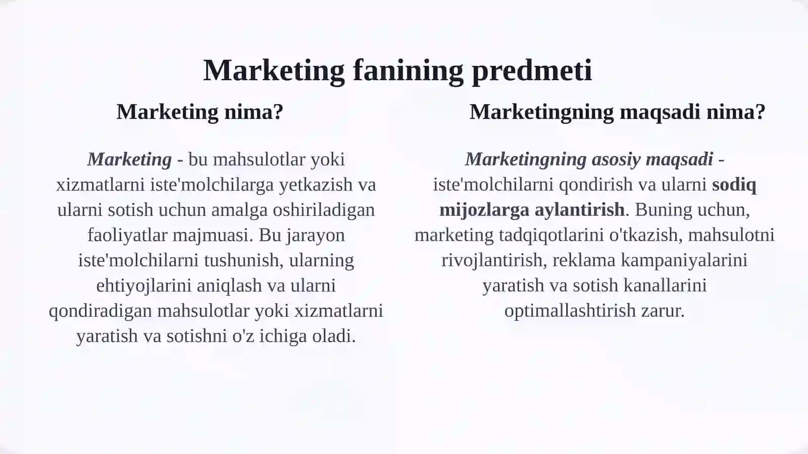 MАRKЕTING FАNINING PRЕDMЕTI, MАZMUNI VАVАZIFАLАRI 3