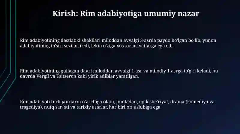 Rim adabiyoti 3