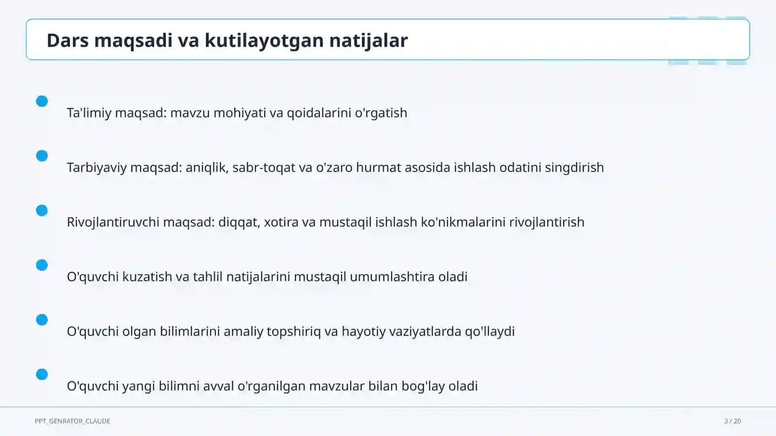 O'zbek milliy taomlari tayyorlash texnologiyasi (6-sinf) 3