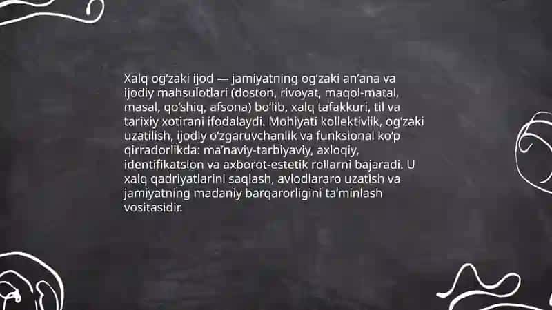 Xalq og'zaki ijodi 3