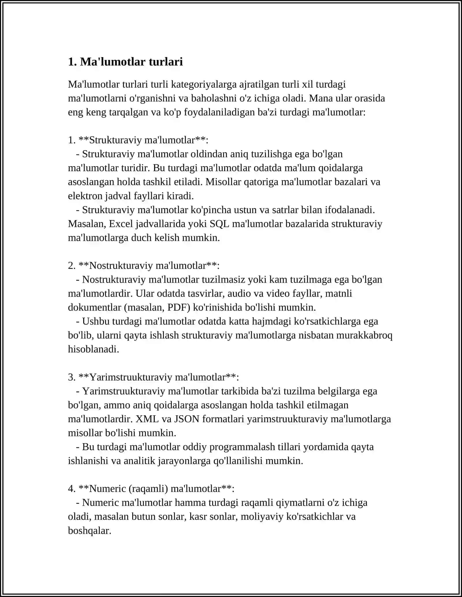 MALUMOTLAR, ALGORITMLAR VA MALUMOTLAR TUZILMASI TUSHUNCHALARI 3
