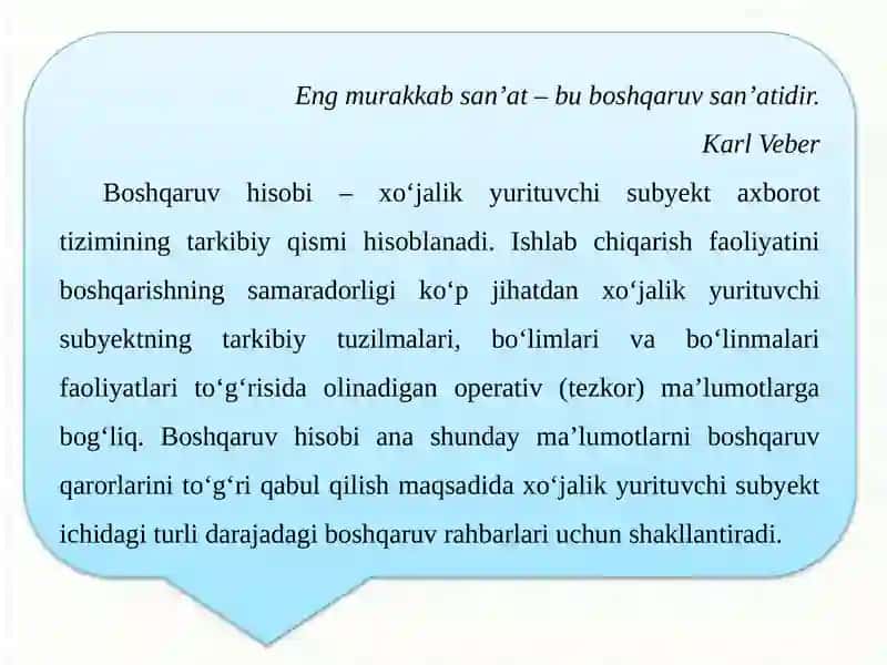 Boshqaruv hisobi tushunchasi va uning asosiy vazifalari 3