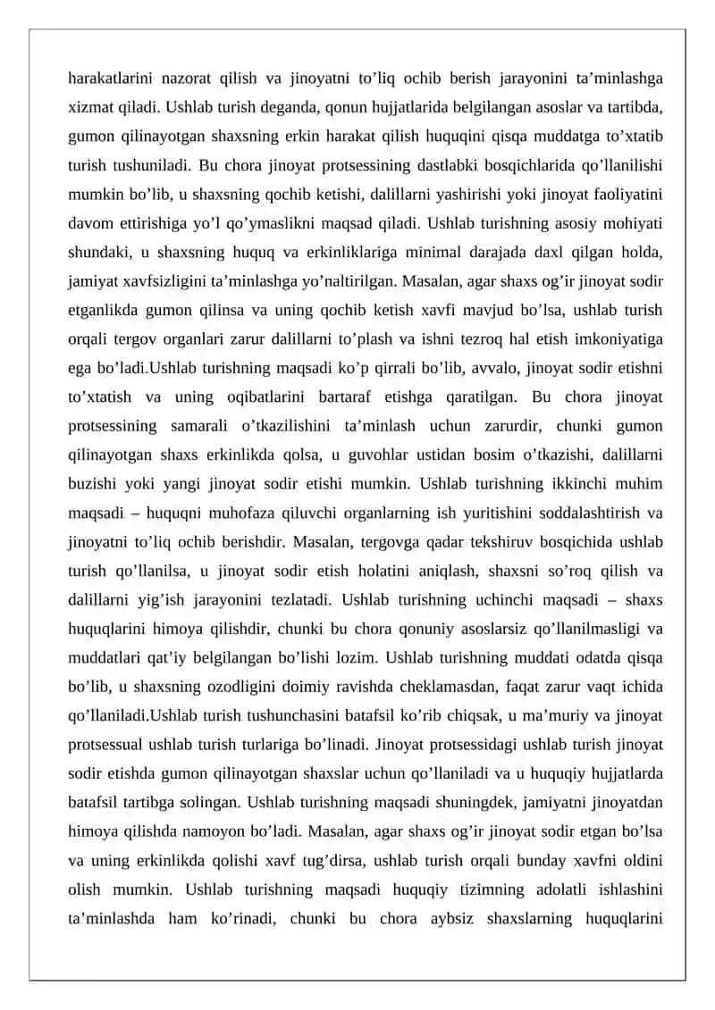Jinoyat protsessida ushlab turish asoslari va o’tkazilish tartibi 3