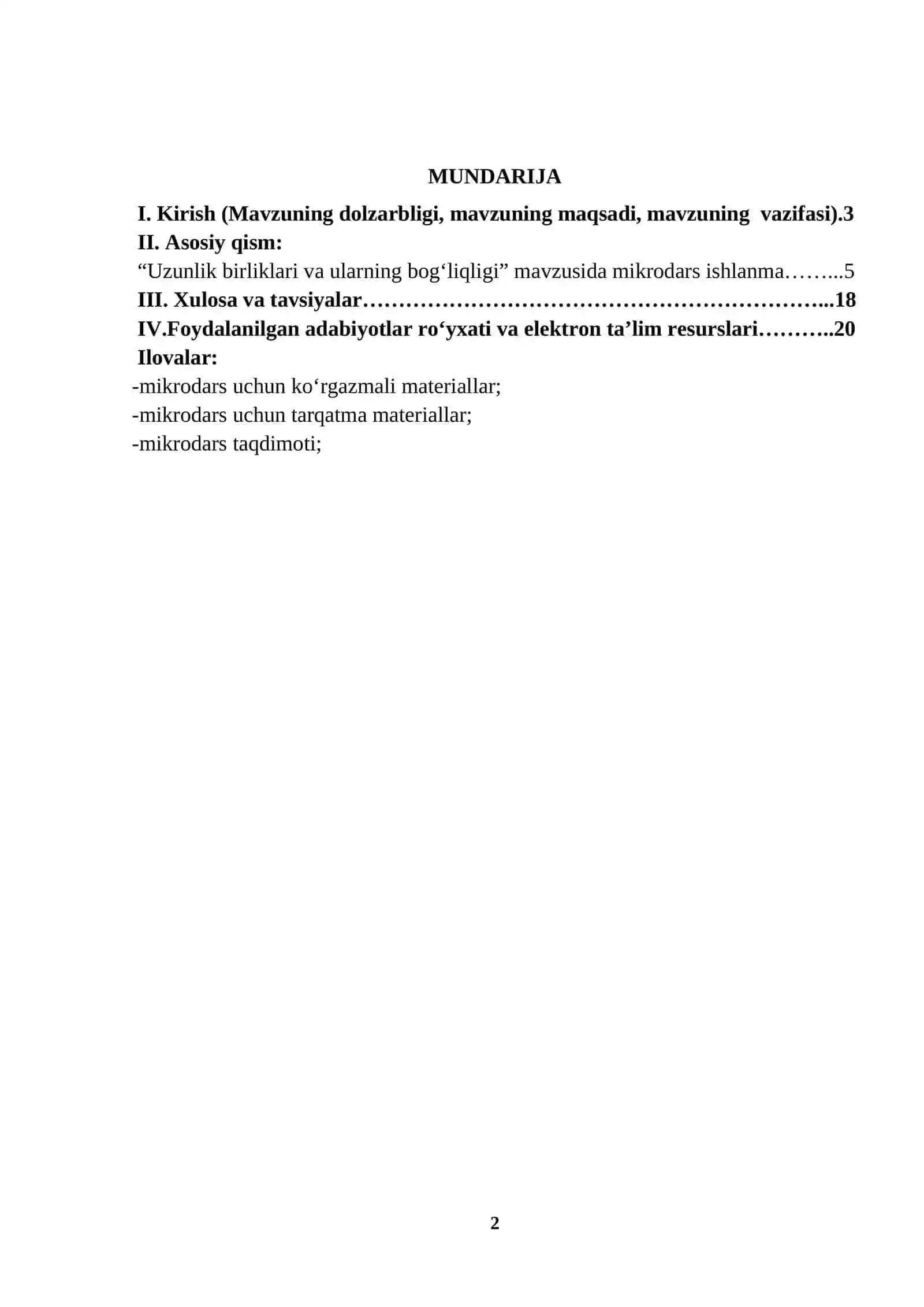 Uzunlik birliklarini oʻrgatish texnologiyasi 3