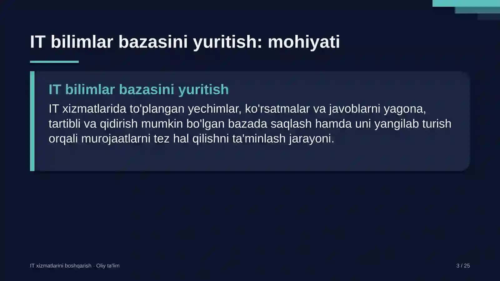 yog'ochni qayta ishlash korxonalarida axborot texnologiyalari xizmatlarini bilimlar bazasi bilan ta'minlash 5314 3