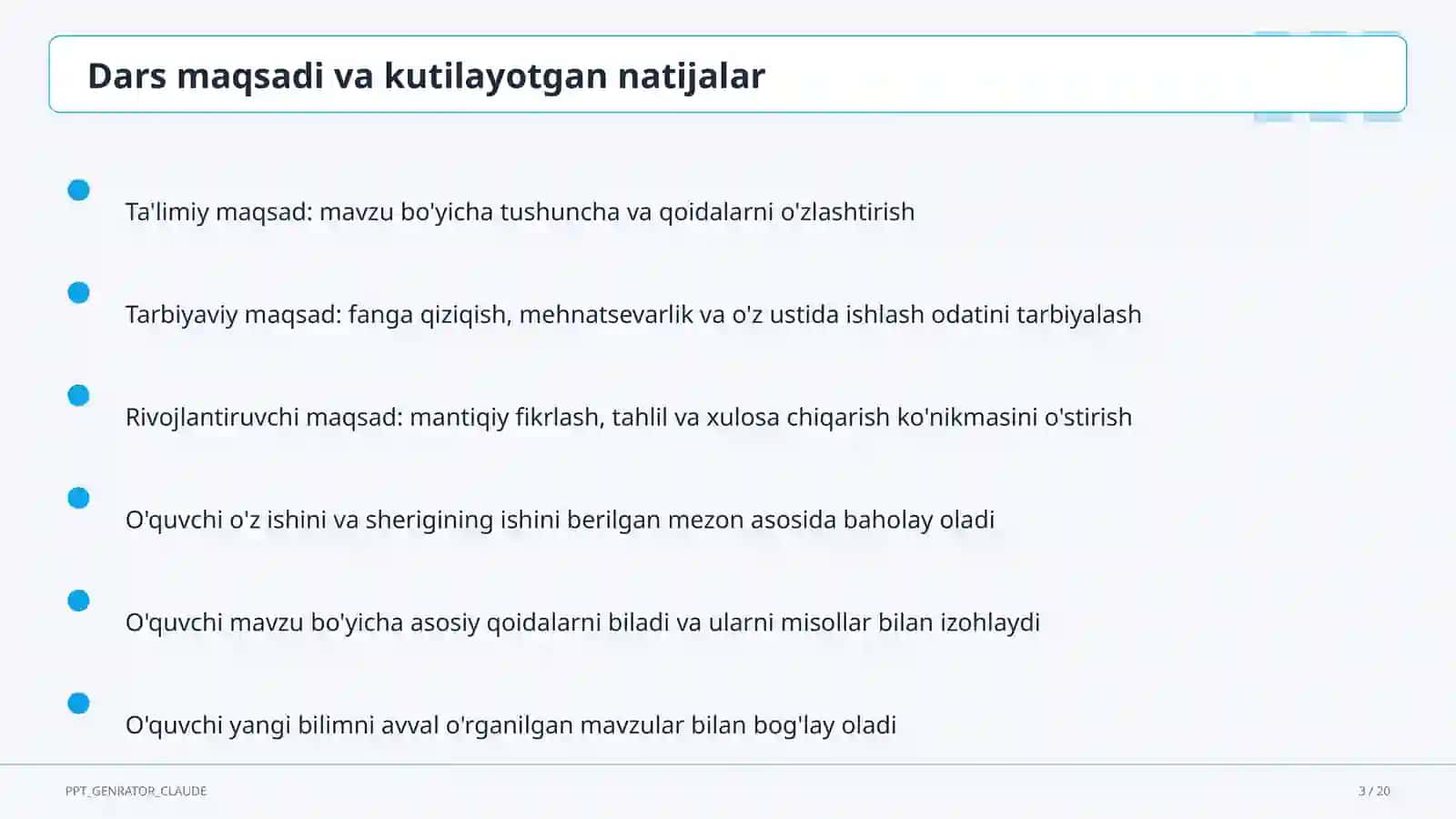 Rus tilida kelishiklar tizimi: umumlashtirish (6-sinf) 3