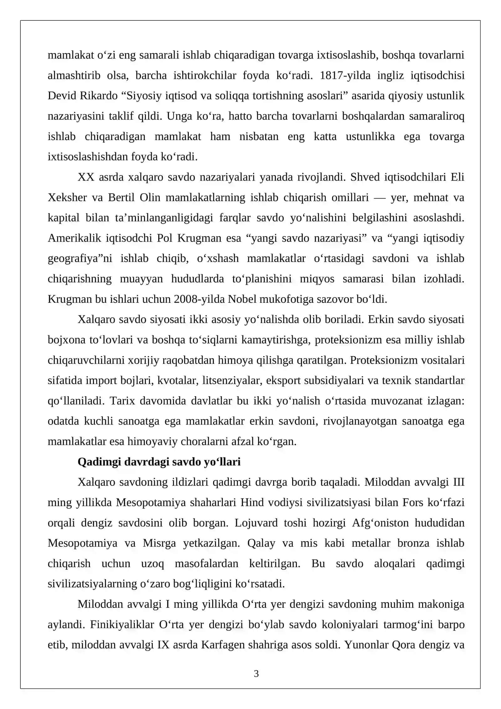 Xalqaro savdoning rivoji 3