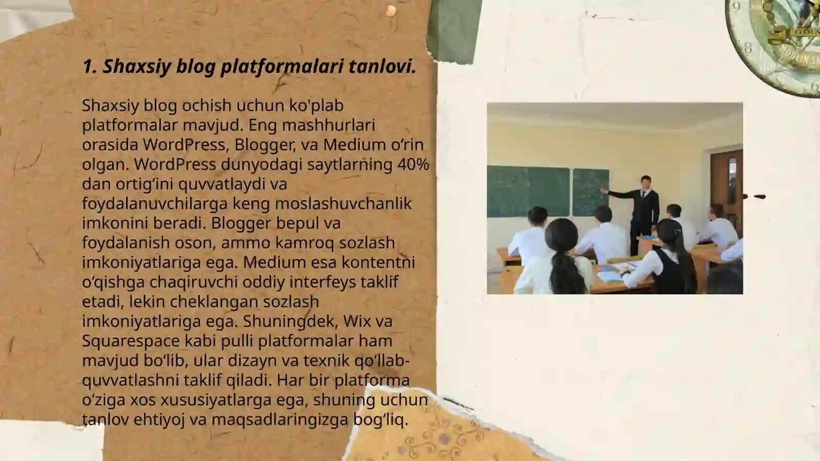Shaxsiy web boʻgʻin yaratish 3